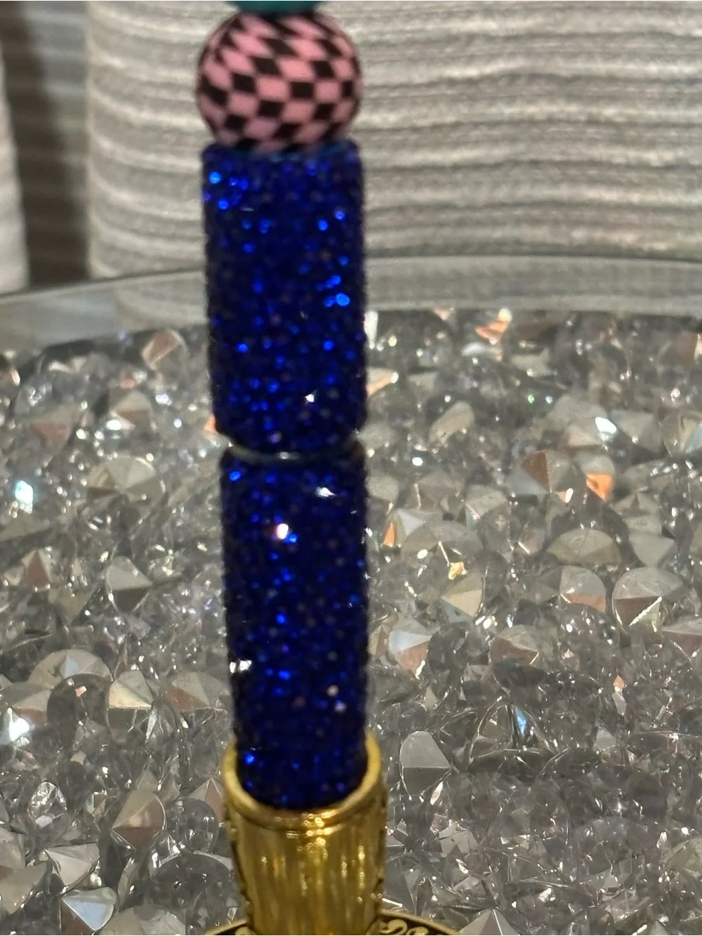 🐙 Handmade Blue Octopus Beaded Pen | Sparkly